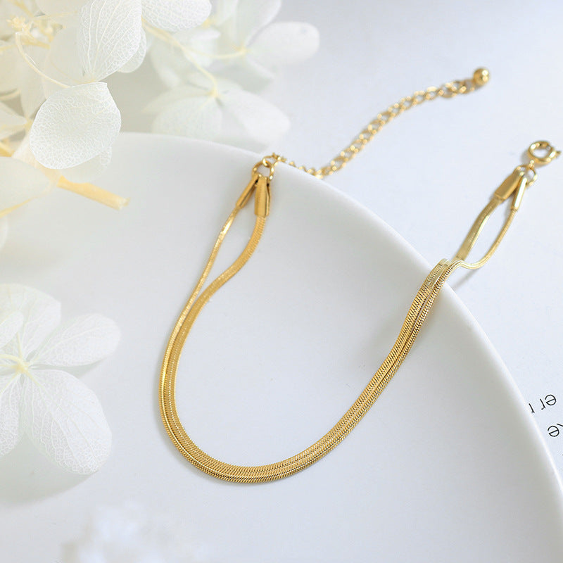 Bertha | Women's Double Bracelet - Elegant Snake Chain Design-Metro Lane Plaza