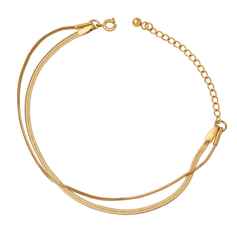 Bertha | Women's Double Bracelet - Elegant Snake Chain Design-Metro Lane Plaza