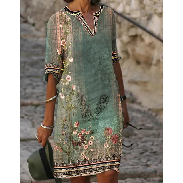 Luna | Women's Stylish Breathable Summer Midi Dress-Metro Lane Plaza