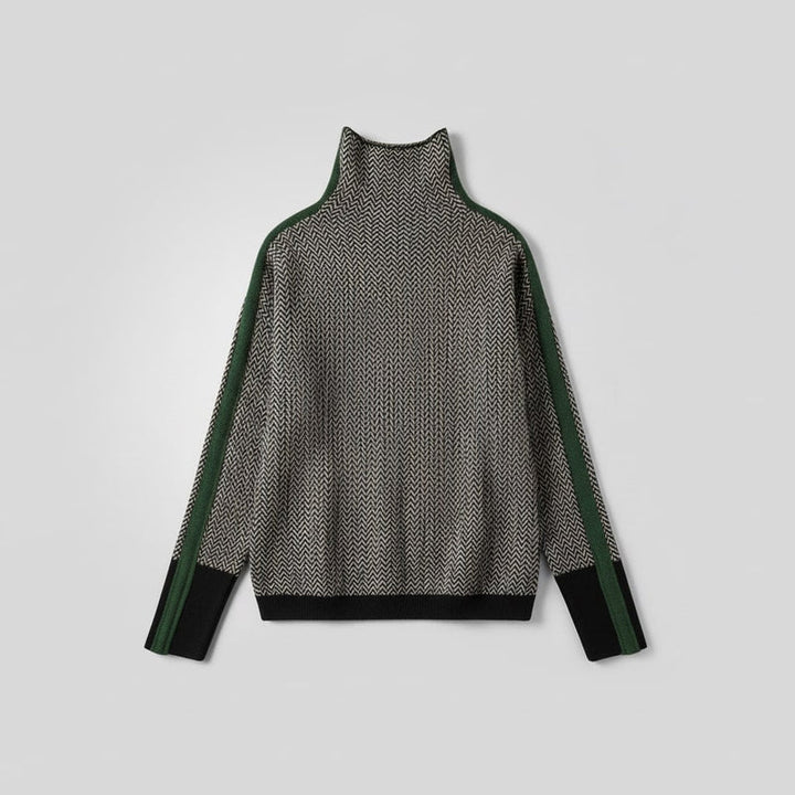 Geometrischer Stehkragenpullover für Damen