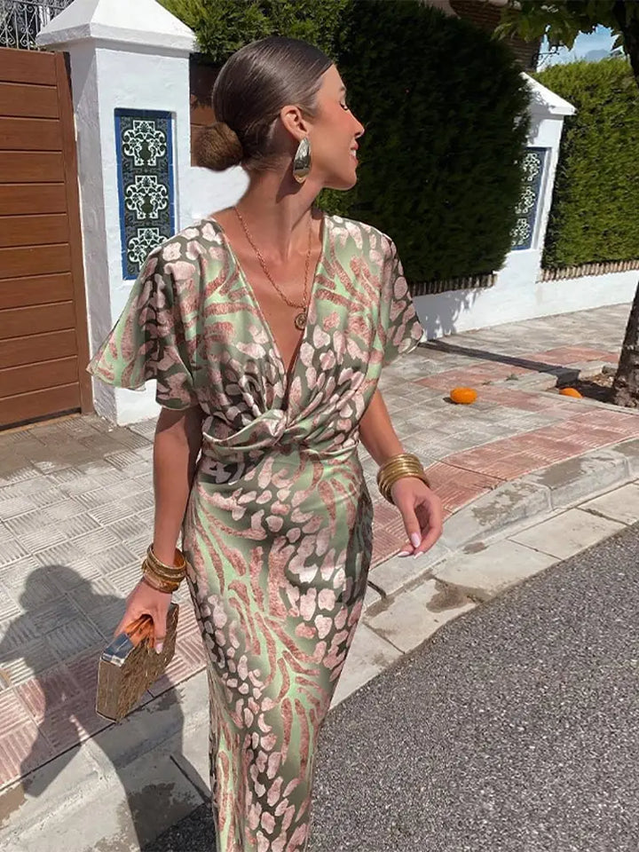 Women's Chic Versatile Wrap Dress for Effortless Style-Metro Lane Plaza