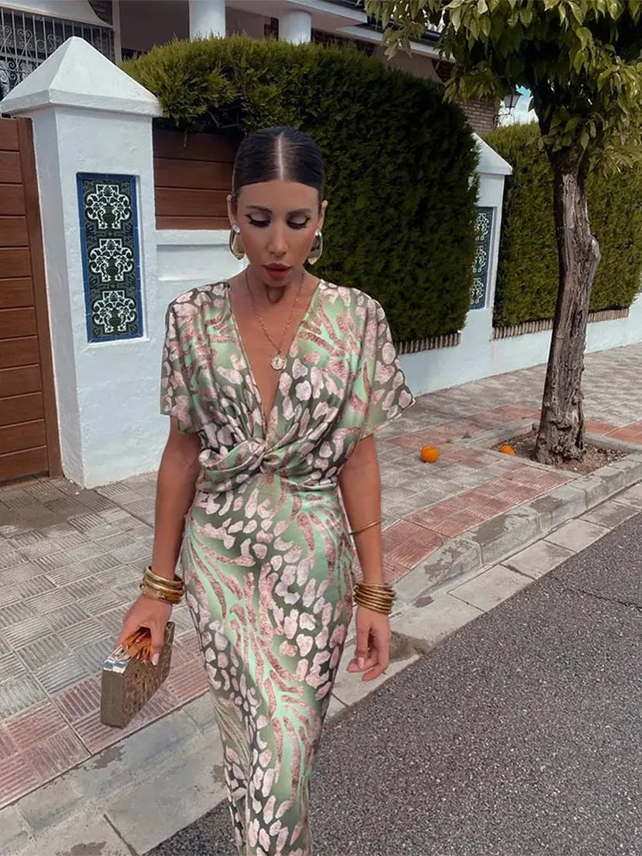 Women's Chic Versatile Wrap Dress for Effortless Style-Metro Lane Plaza