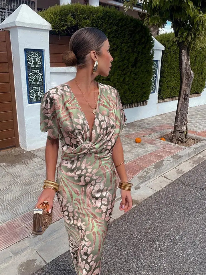 Women's Chic Versatile Wrap Dress for Effortless Style-Metro Lane Plaza