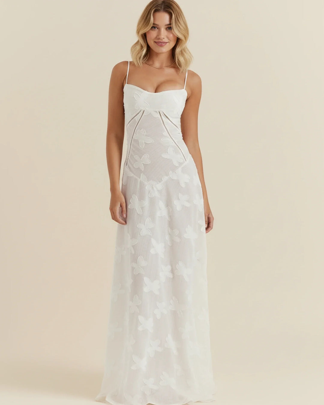 Elegant Women's Spaghetti Strap A-Line Maxi Dress-Metro Lane Plaza