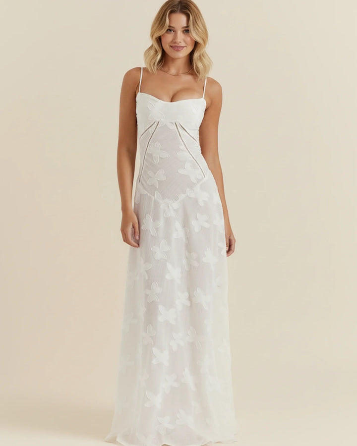 Elegant Women's Spaghetti Strap A-Line Maxi Dress-Metro Lane Plaza