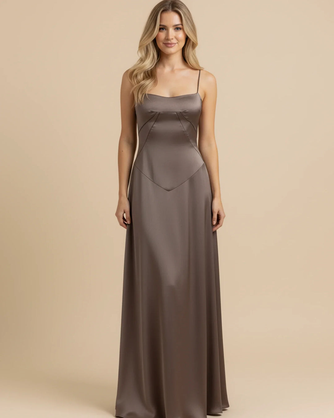Elegant Women's Spaghetti Strap A-Line Maxi Dress-Metro Lane Plaza