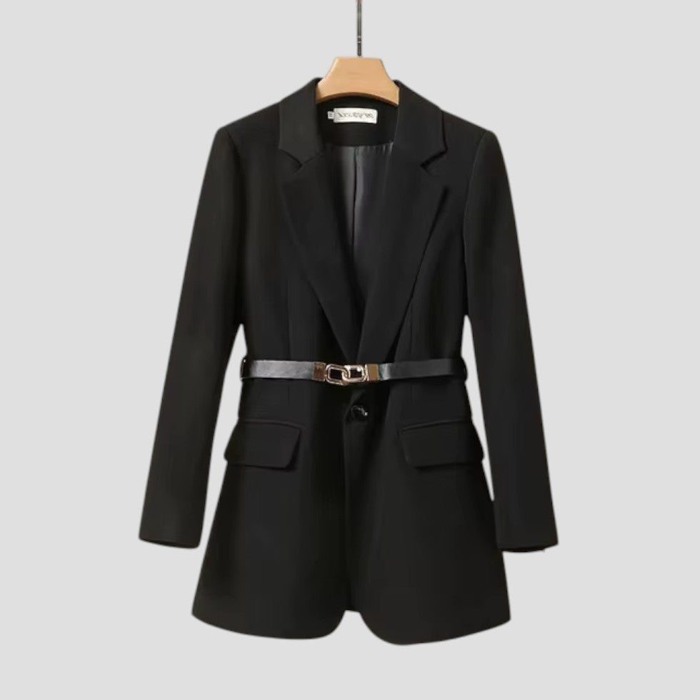 Elegant skræddersyet blazer med bælte til kvinder