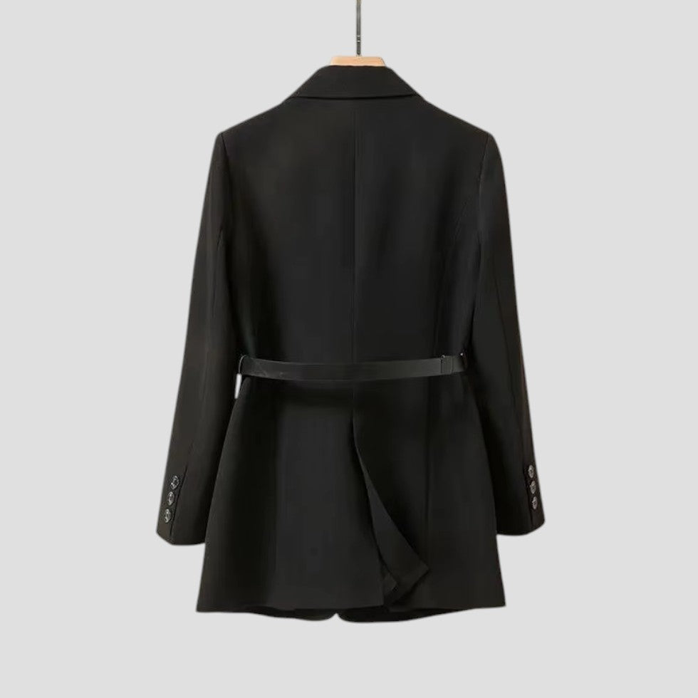 Elegant skræddersyet blazer med bælte til kvinder