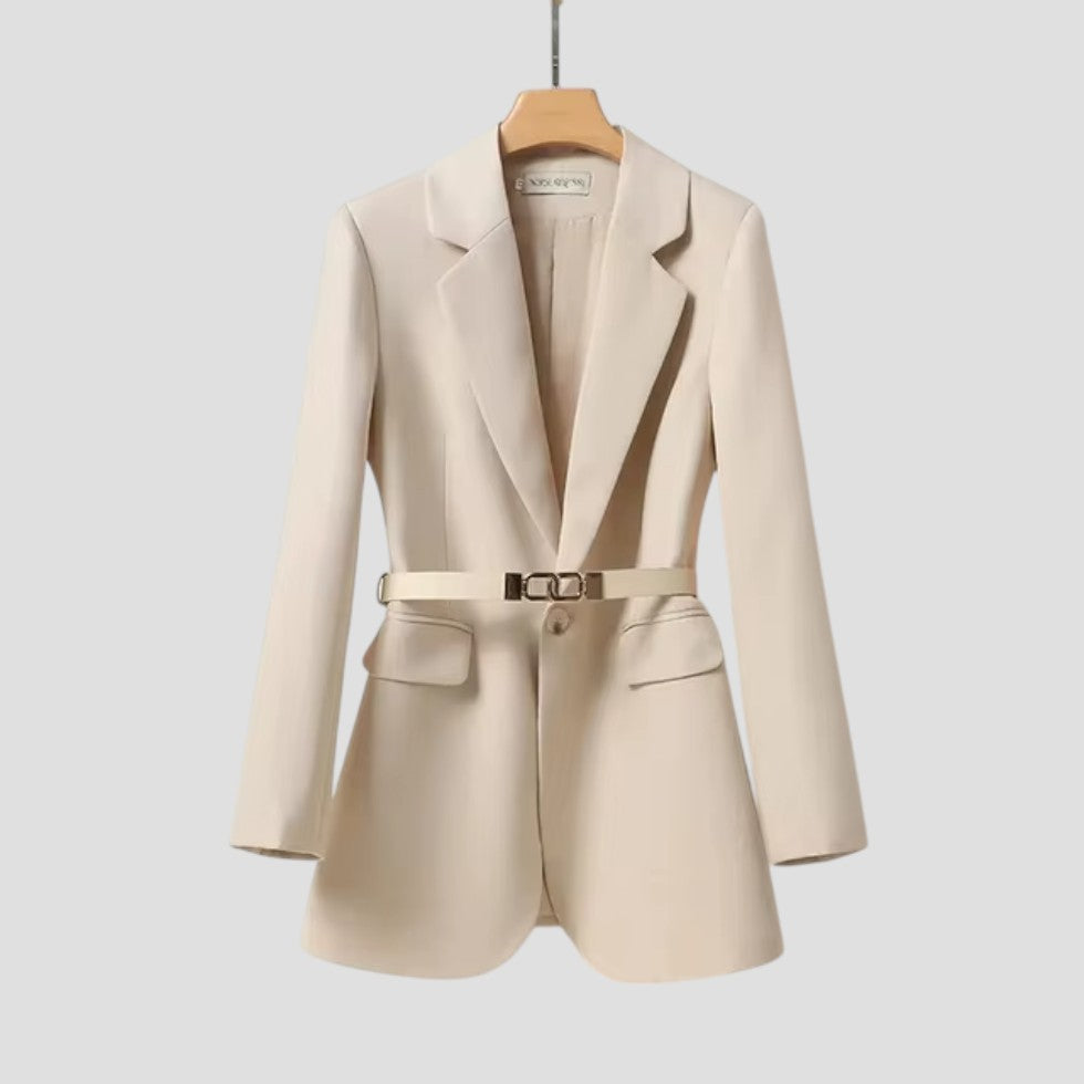 Elegant skræddersyet blazer med bælte til kvinder