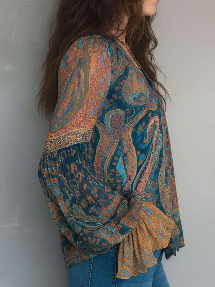 Eliana | Women's Elegant Ruffled Cuff Blouse-Metro Lane Plaza