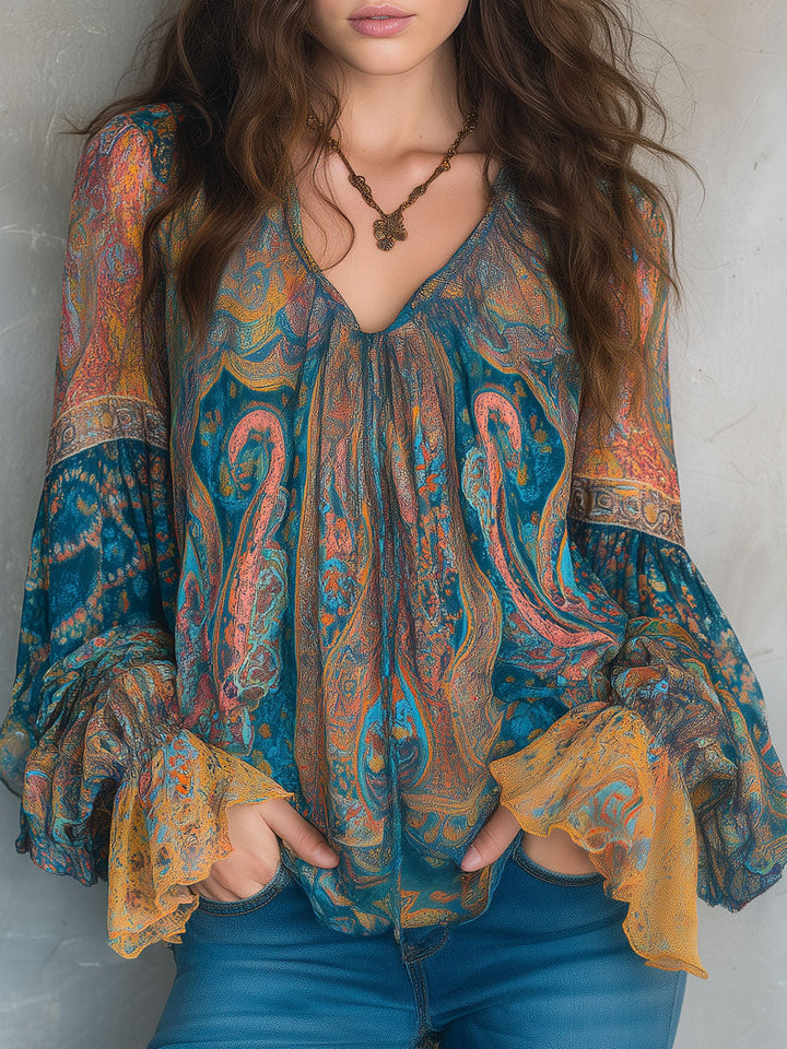 Eliana | Women's Elegant Ruffled Cuff Blouse-Metro Lane Plaza