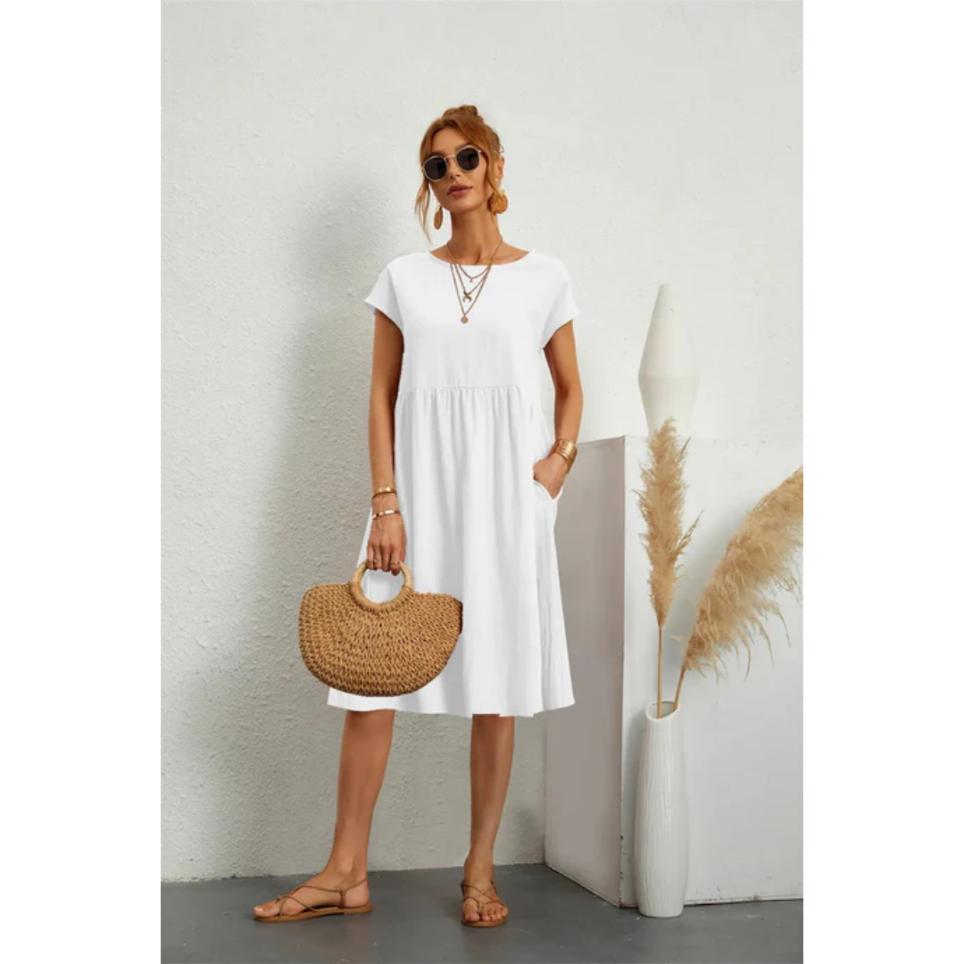Eliana | Women's Elegant Trendy Summer Midi Dress-Metro Lane Plaza