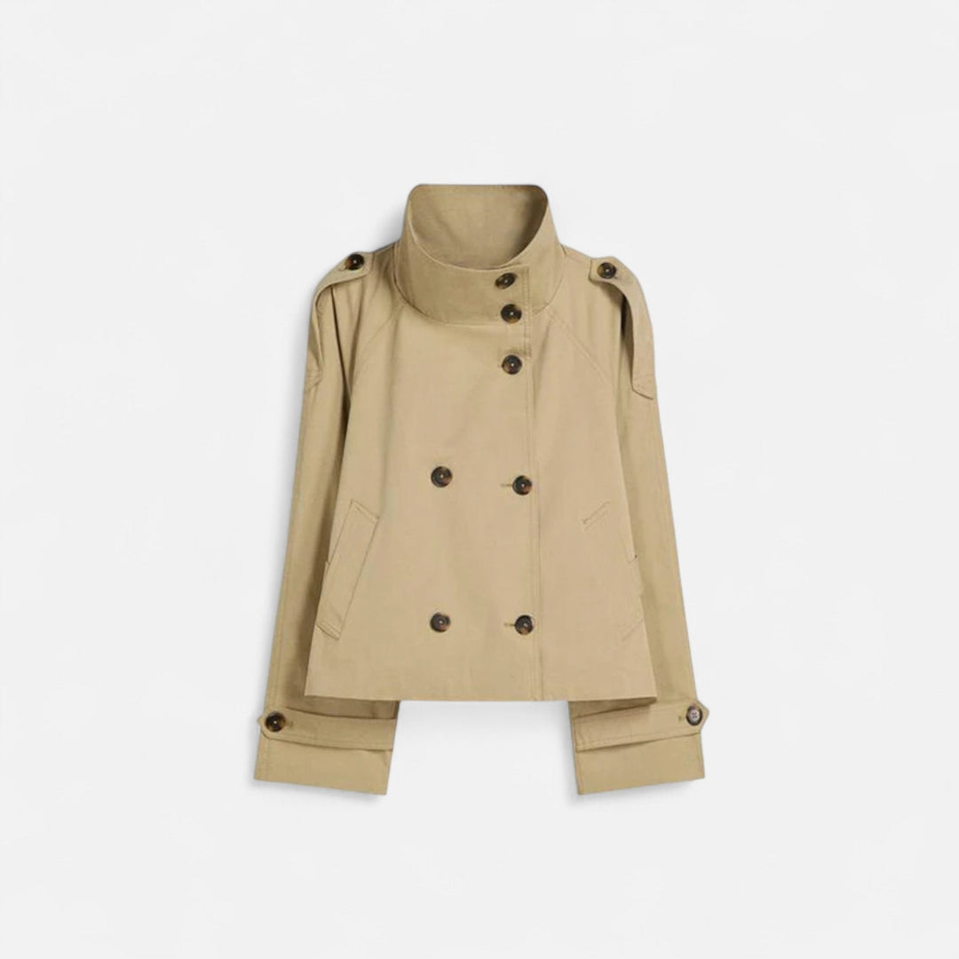Liana | Women's Elegant Versatile Short Trench Coat-Metro Lane Plaza