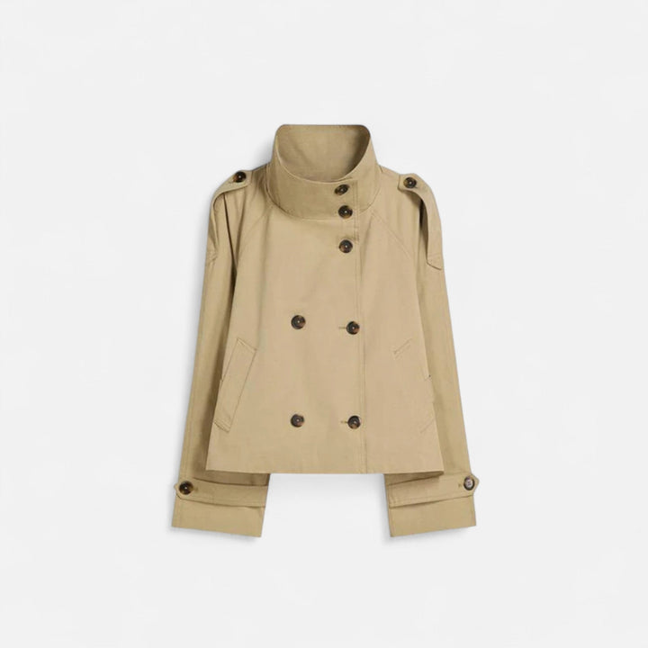 Liana | Women's Elegant Versatile Short Trench Coat-Metro Lane Plaza