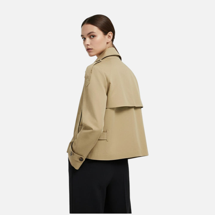 Liana | Women's Elegant Versatile Short Trench Coat-Metro Lane Plaza
