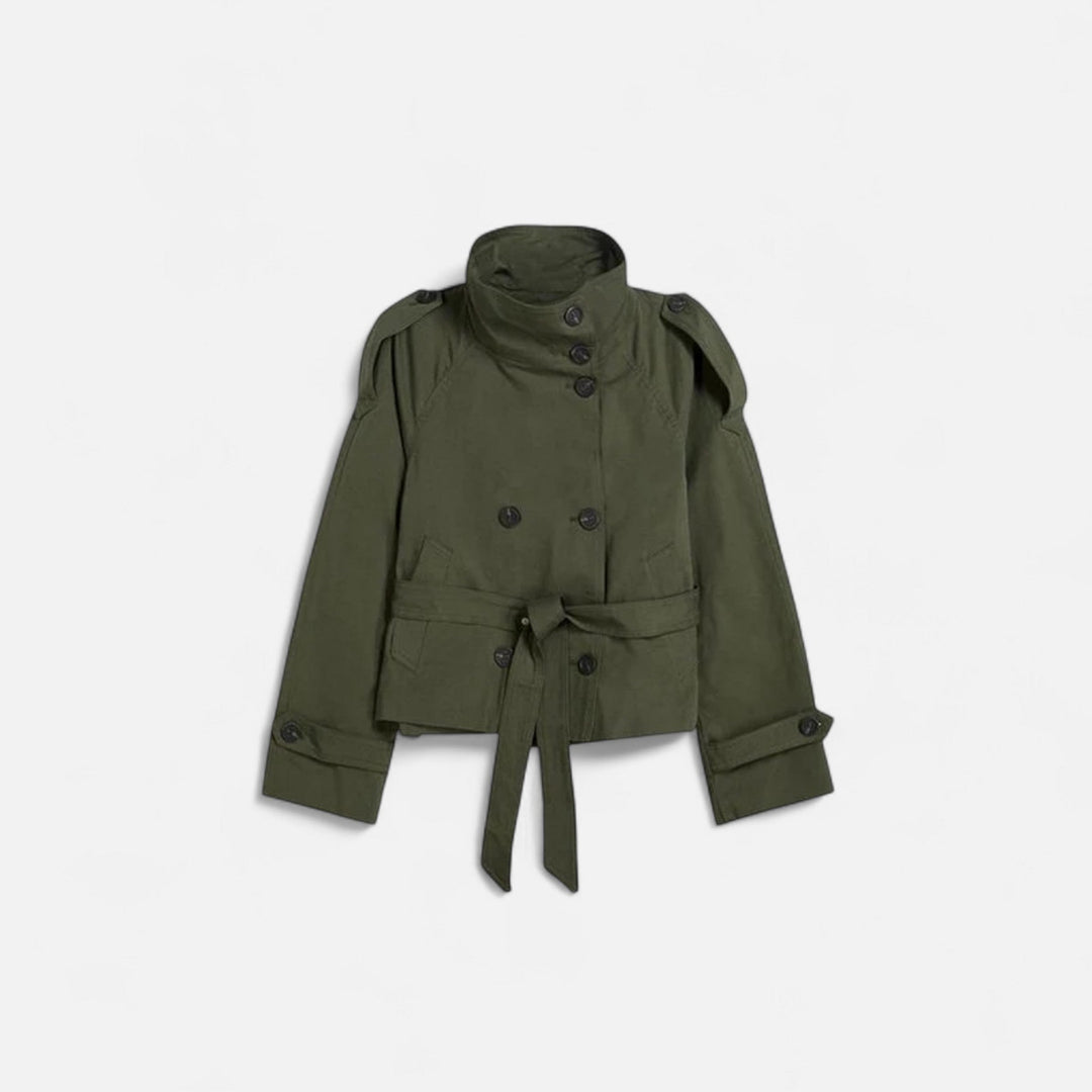 Liana | Women's Elegant Versatile Short Trench Coat-Metro Lane Plaza