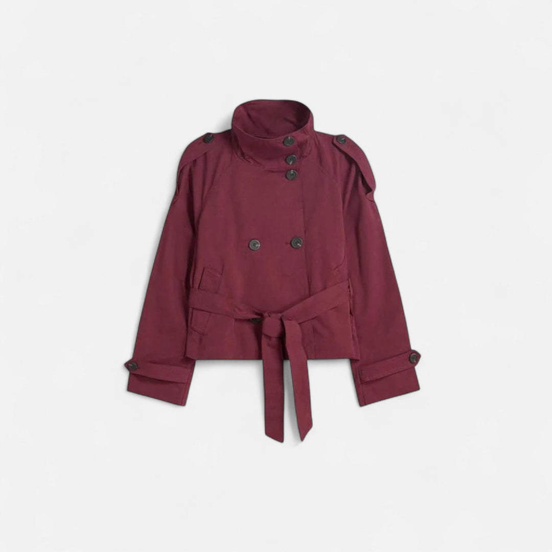 Liana | Women's Elegant Versatile Short Trench Coat-Metro Lane Plaza