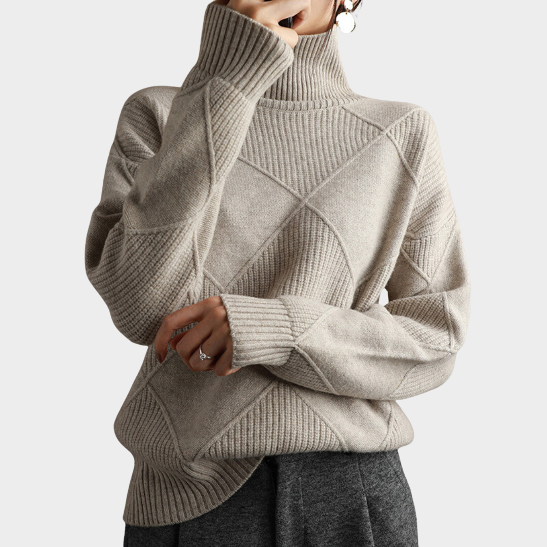 Elisabetta | Women's Cashmere Turtleneck, Warm and Elegant Design-Metro Lane Plaza