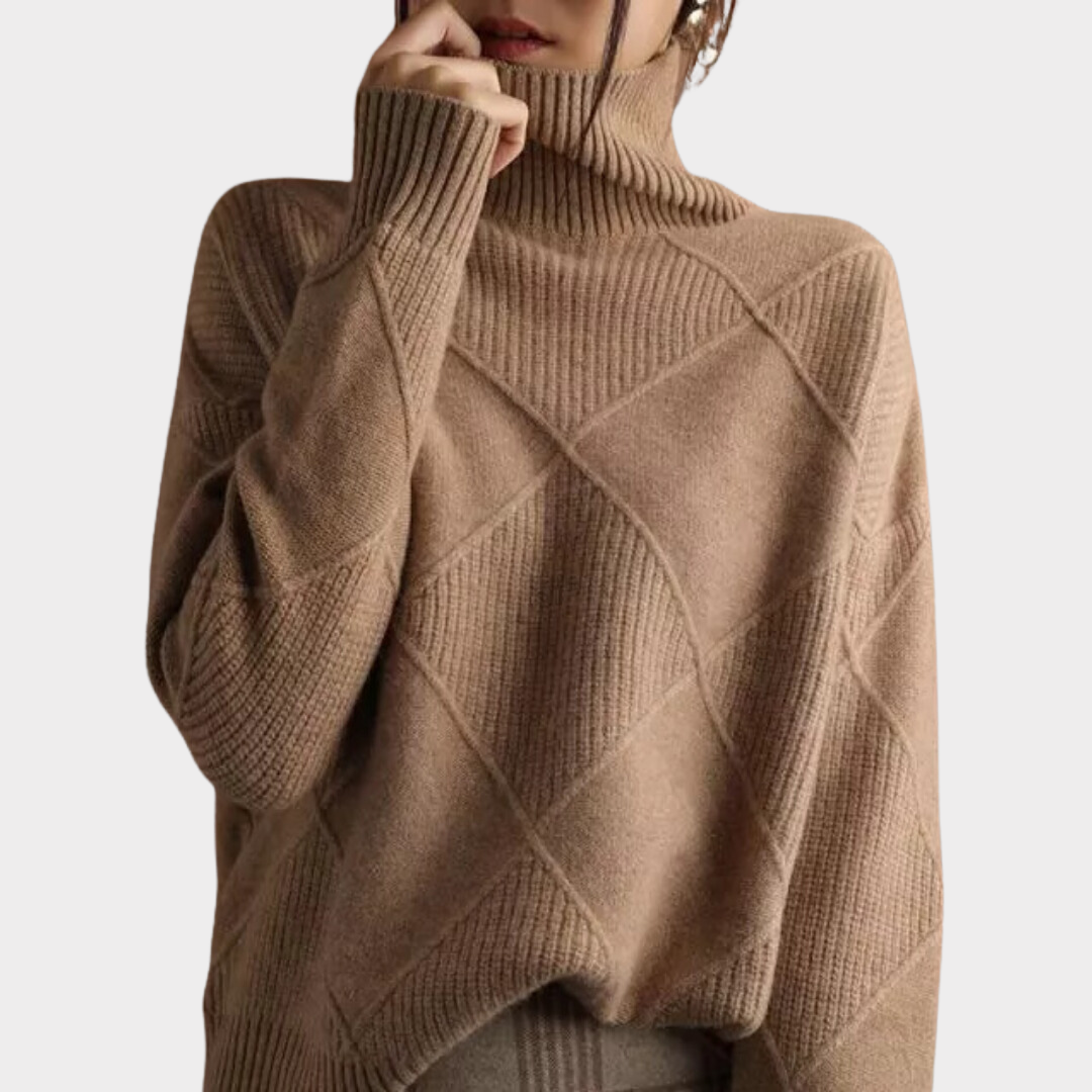 Elisabetta | Women's Cashmere Turtleneck, Warm and Elegant Design-Metro Lane Plaza