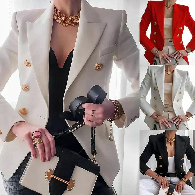 Liam | Women's Stylish Double-Button Blazer-Metro Lane Plaza