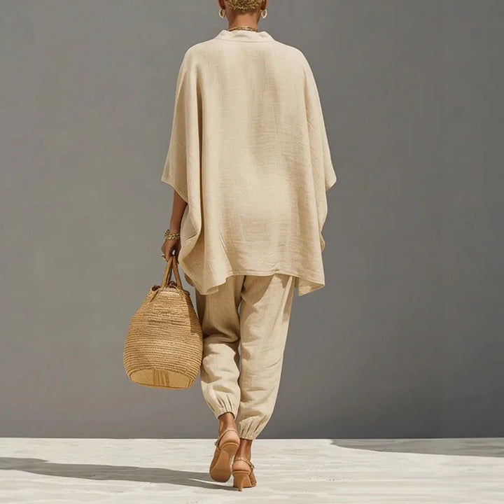 Elizabeth | Women's Elegant Batwing Sleeve Two-Piece Outfit-Metro Lane Plaza