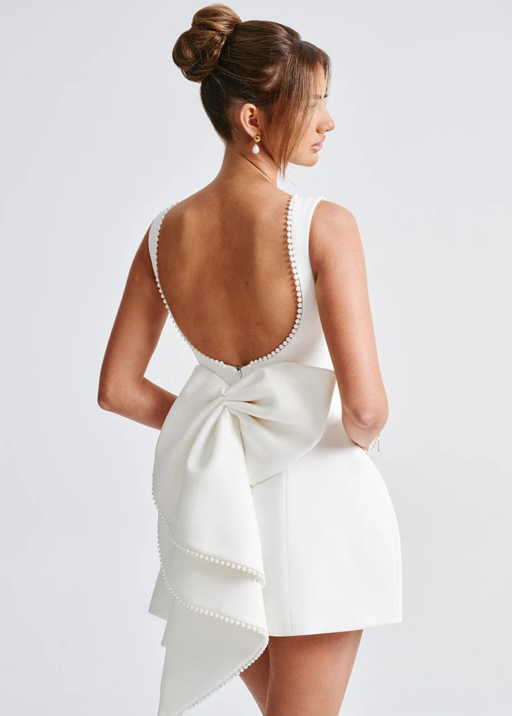Women's Elegant Pearl Mini Dress with Stylish Design-Metro Lane Plaza
