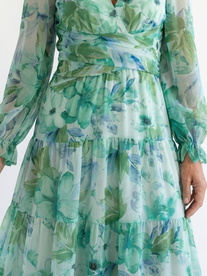 Emily | Women's Elegant Floral Maxi Dress for Summer Style-Metro Lane Plaza
