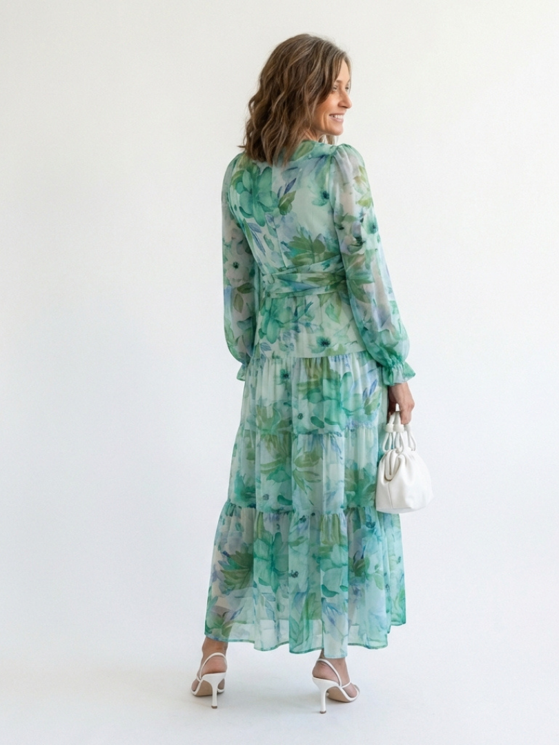 Emily | Women's Elegant Floral Maxi Dress for Summer Style-Metro Lane Plaza