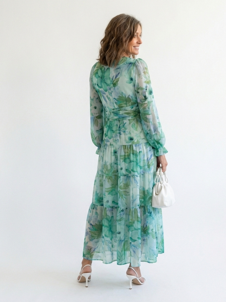 Emily | Women's Elegant Floral Maxi Dress for Summer Style-Metro Lane Plaza