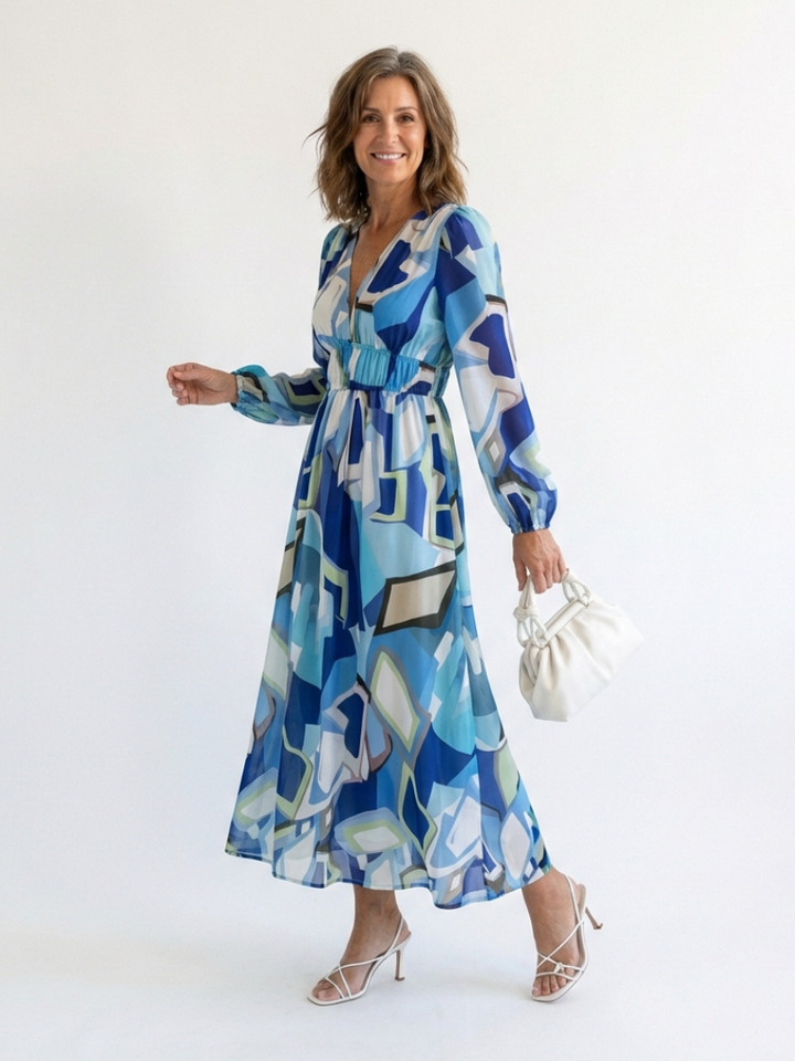 Emily | Women's Elegant Floral Maxi Dress for Summer Style-Metro Lane Plaza