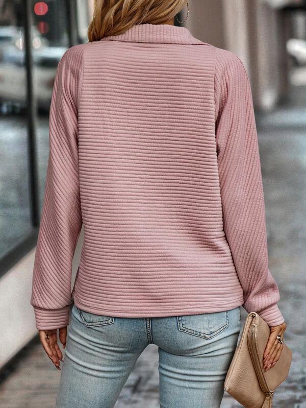 Emily | Women's Half-Zip Sweater with V-Neck and Cozy Fit-Metro Lane Plaza