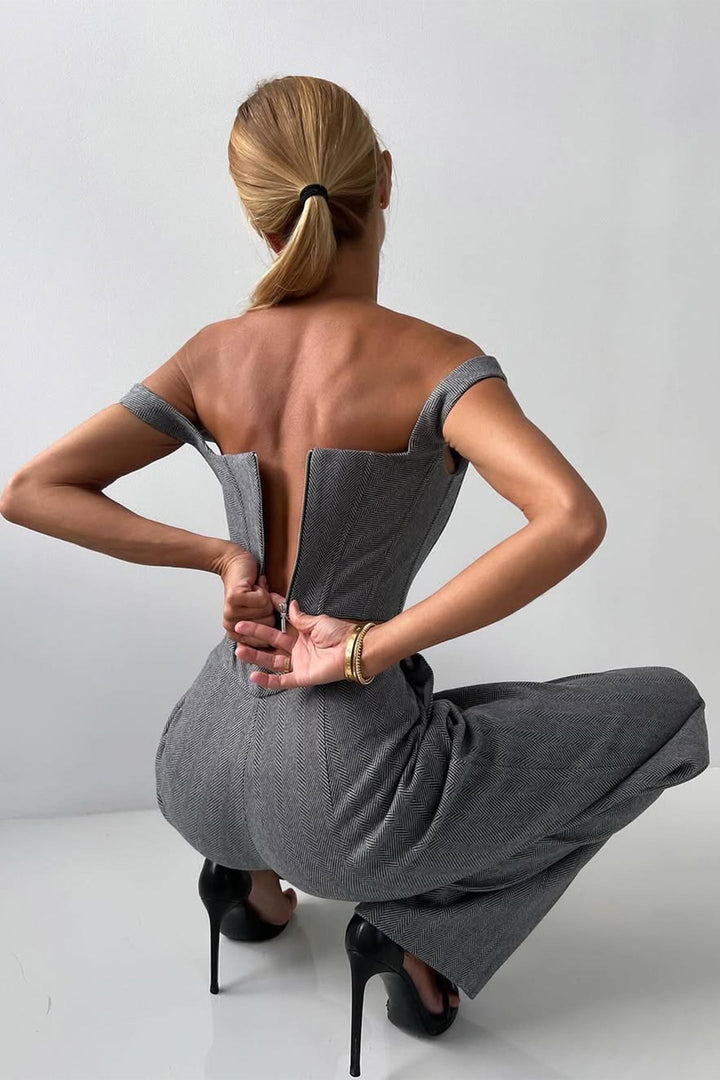 Emma | Women's Elegant Herringbone Three-Piece Suit Set-Metro Lane Plaza