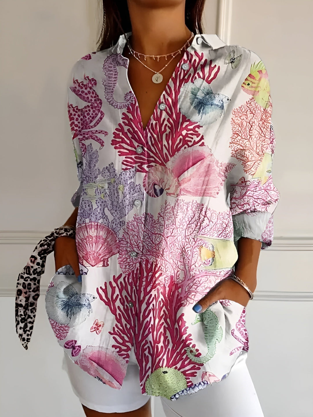 Juniper | Women's Stylish Button-Down Shirt-Metro Lane Plaza