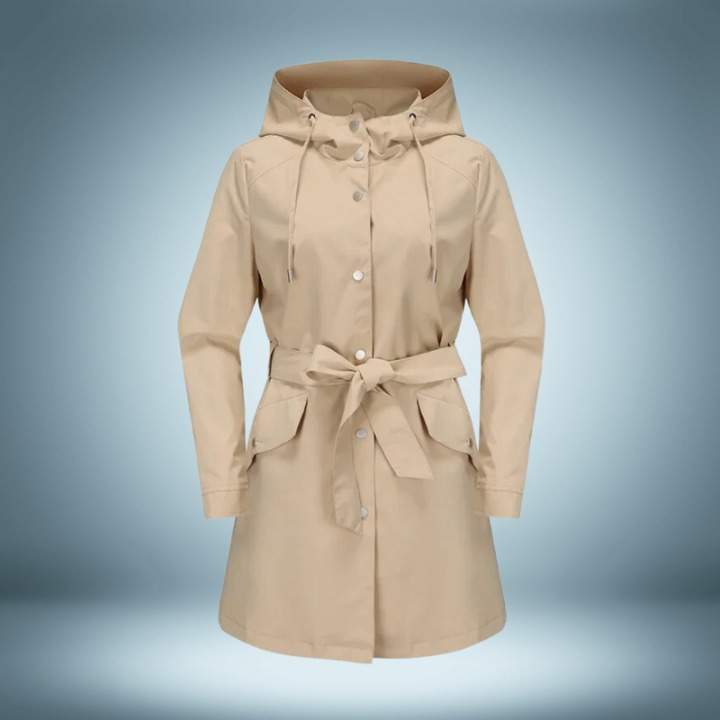 Sophia | Women's Elegant All-Weather Waterproof Trench Coat-Metro Lane Plaza