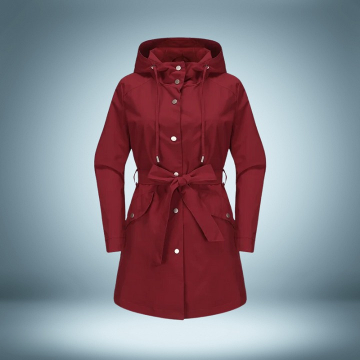 Sophia | Women's Elegant All-Weather Waterproof Trench Coat-Metro Lane Plaza