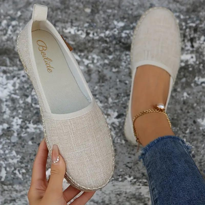 Canvas Espadrille Slip-On Shoes | Women's Comfortable Summer Footwear-Metro Lane Plaza