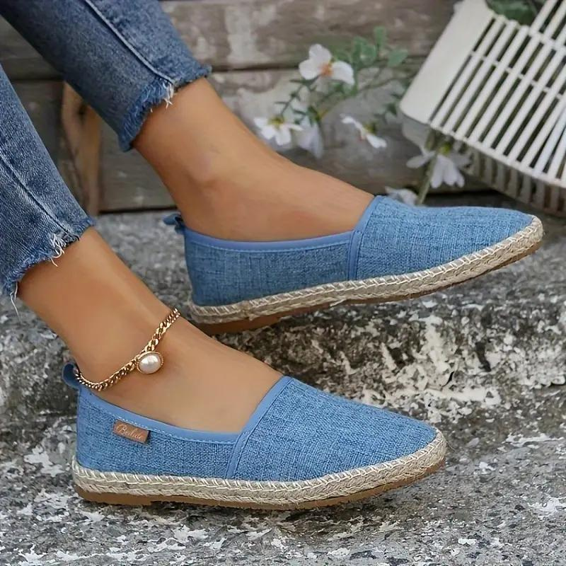 Canvas Espadrille Slip-On Shoes | Women's Comfortable Summer Footwear-Metro Lane Plaza