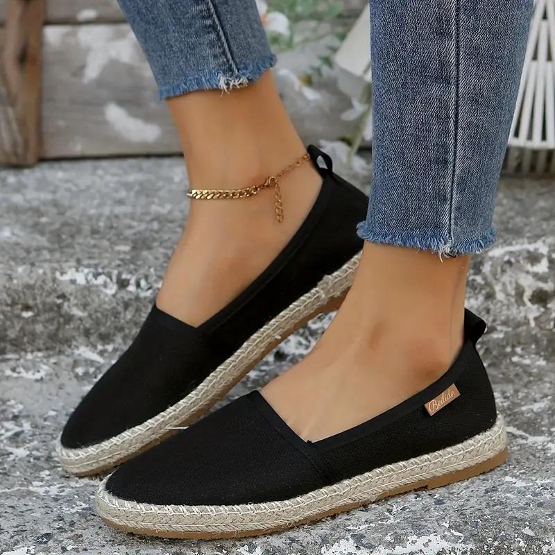Canvas Espadrille Slip-On Shoes | Women's Comfortable Summer Footwear-Metro Lane Plaza