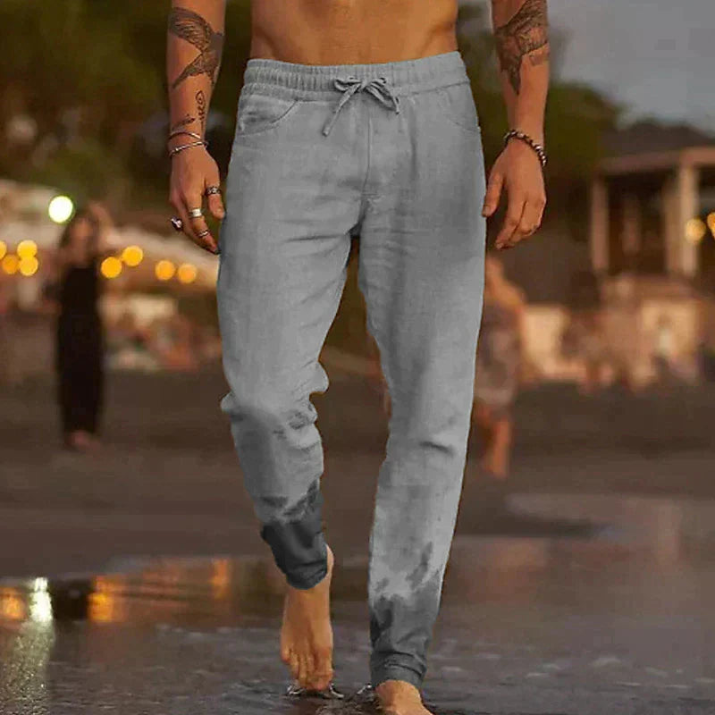 Ethan | Men's Lightweight Comfortable Summer Trousers-Metro Lane Plaza