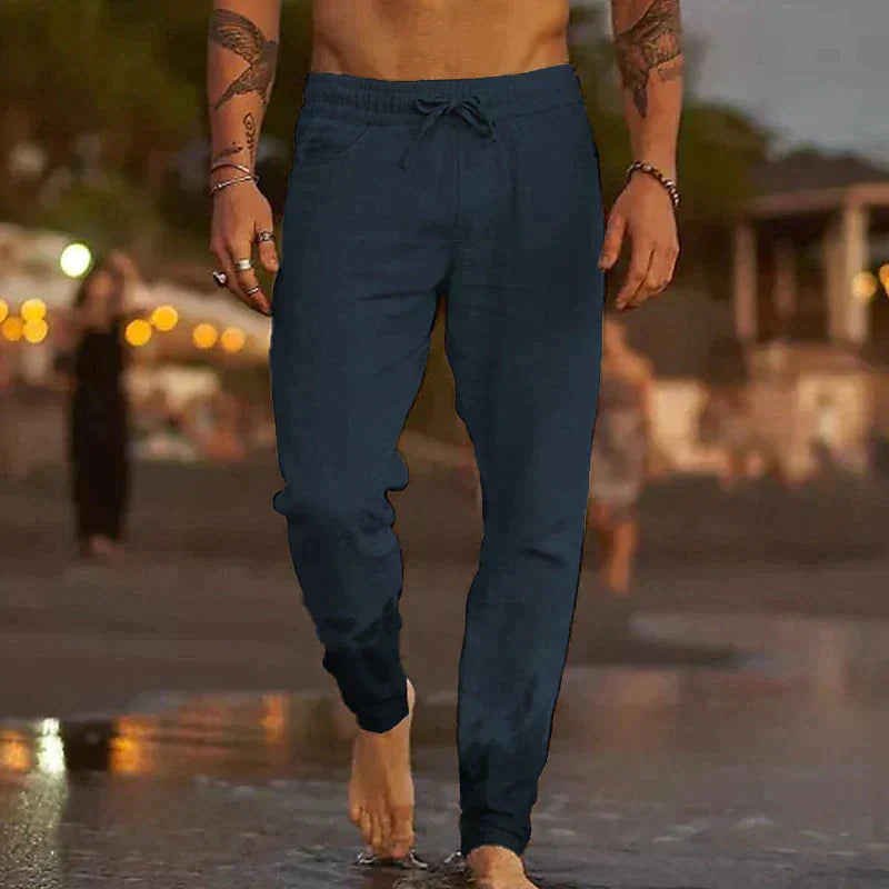 Ethan | Men's Lightweight Comfortable Summer Trousers-Metro Lane Plaza