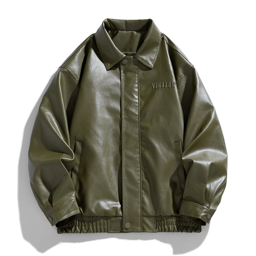 Cooper | Men's Faux Leather Bomber Jacket for a Stylish Look-Metro Lane Plaza