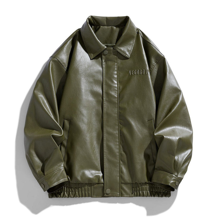 Cooper | Men's Faux Leather Bomber Jacket for a Stylish Look-Metro Lane Plaza
