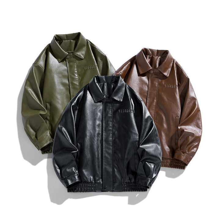 Cooper | Men's Faux Leather Bomber Jacket for a Stylish Look-Metro Lane Plaza