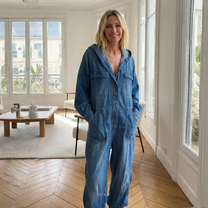 Women's Long-Sleeve Hoodie Jumpsuit