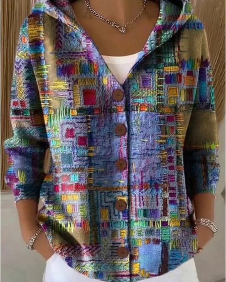 Künstlerischer warmer Longcardigan für Damen