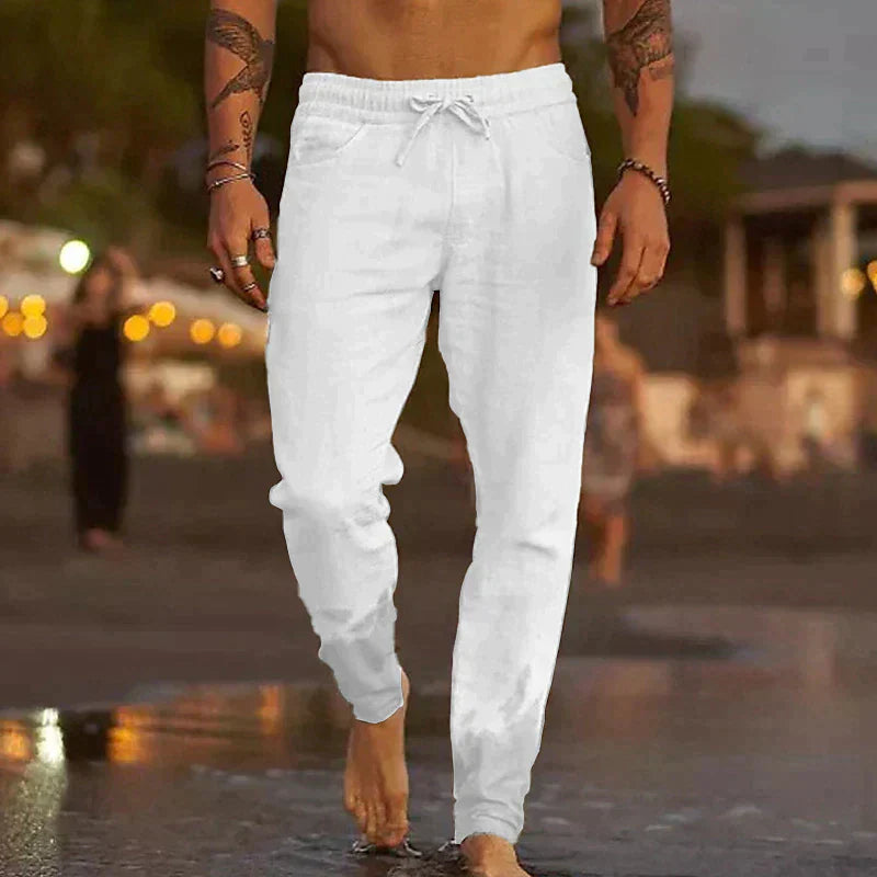 Ethan | Men's Lightweight Comfortable Summer Trousers-Metro Lane Plaza
