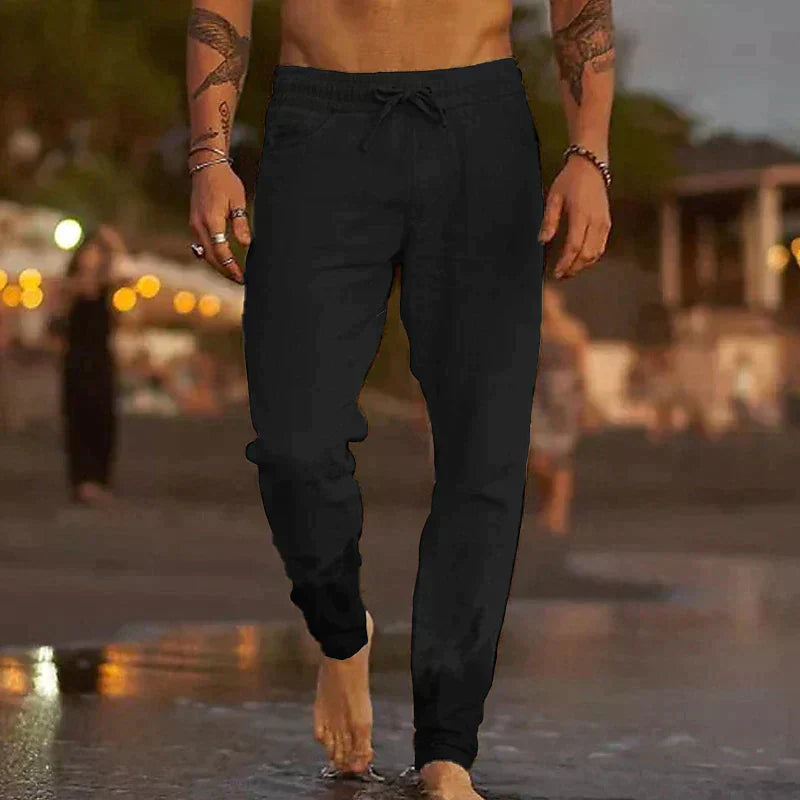 Ethan | Men's Lightweight Comfortable Summer Trousers-Metro Lane Plaza