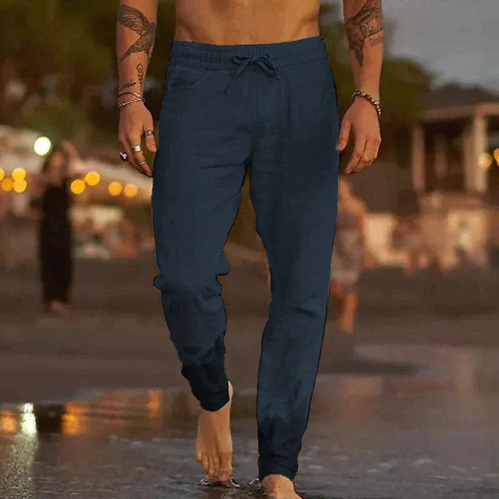 Ethan | Men's Lightweight Comfortable Summer Trousers-Metro Lane Plaza