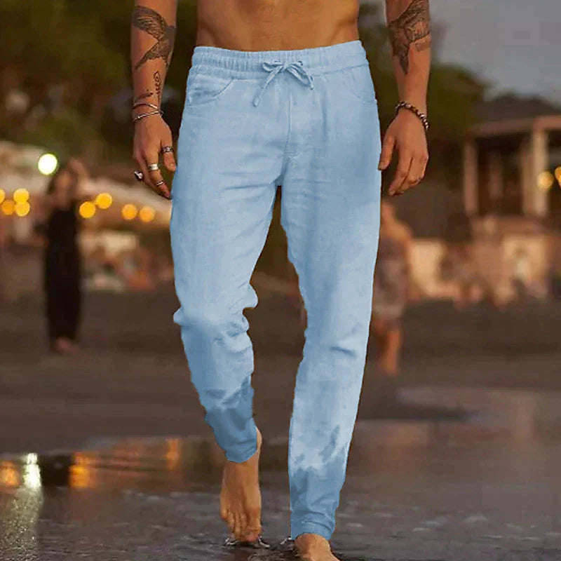 Ethan | Men's Lightweight Comfortable Summer Trousers-Metro Lane Plaza