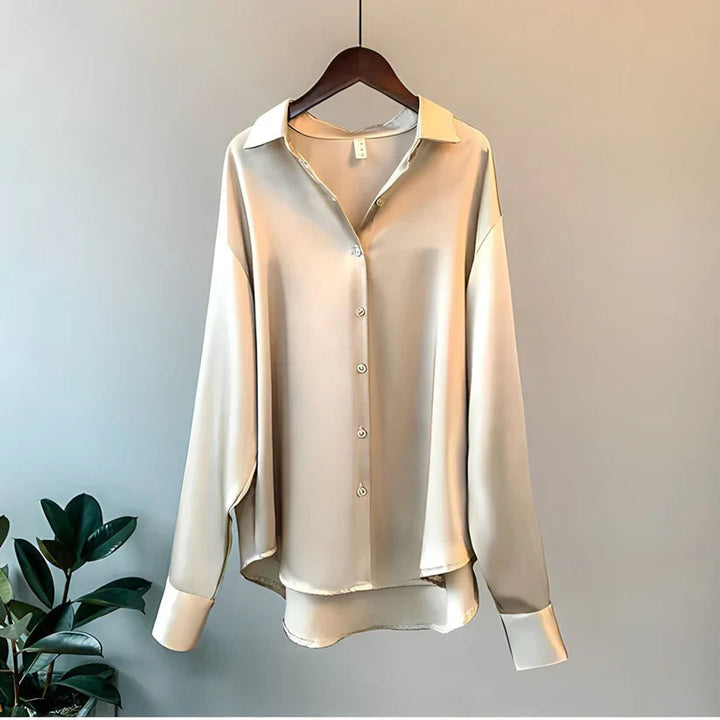 Women's Elegant Silk Blouse - Luxurious Comfort and Style-Metro Lane Plaza
